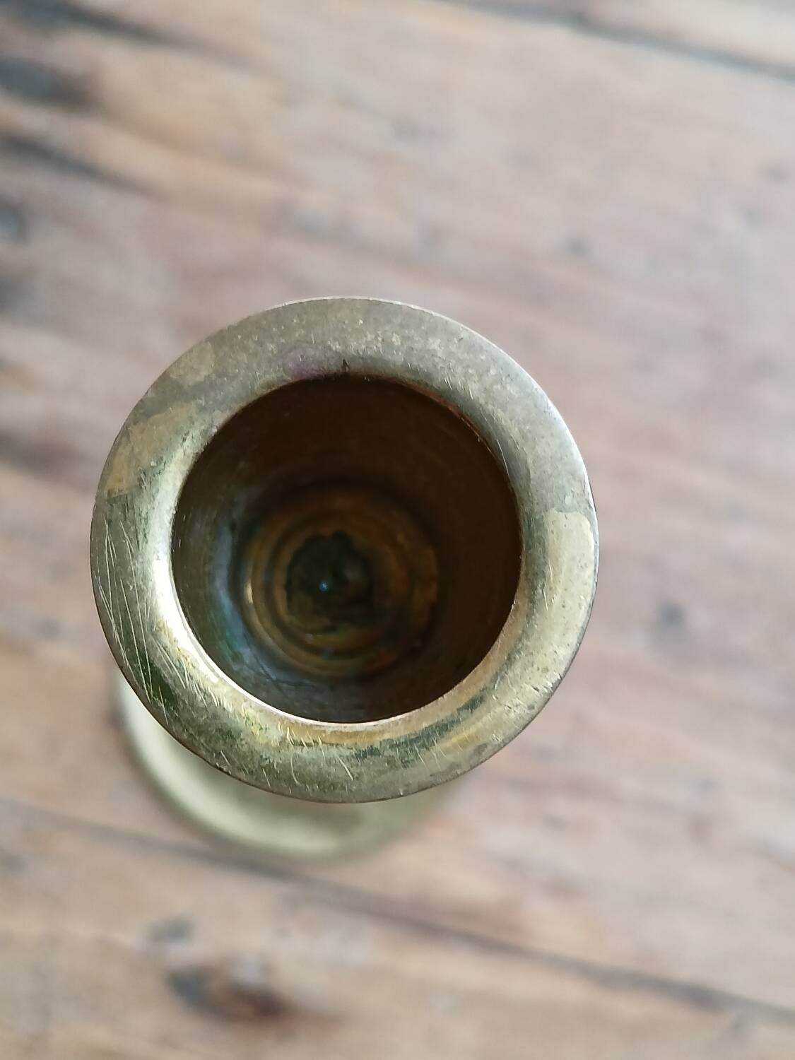Brass candle holder, straight shape