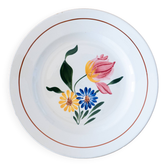 Plat ancien Villeroy & Boch peint à la main