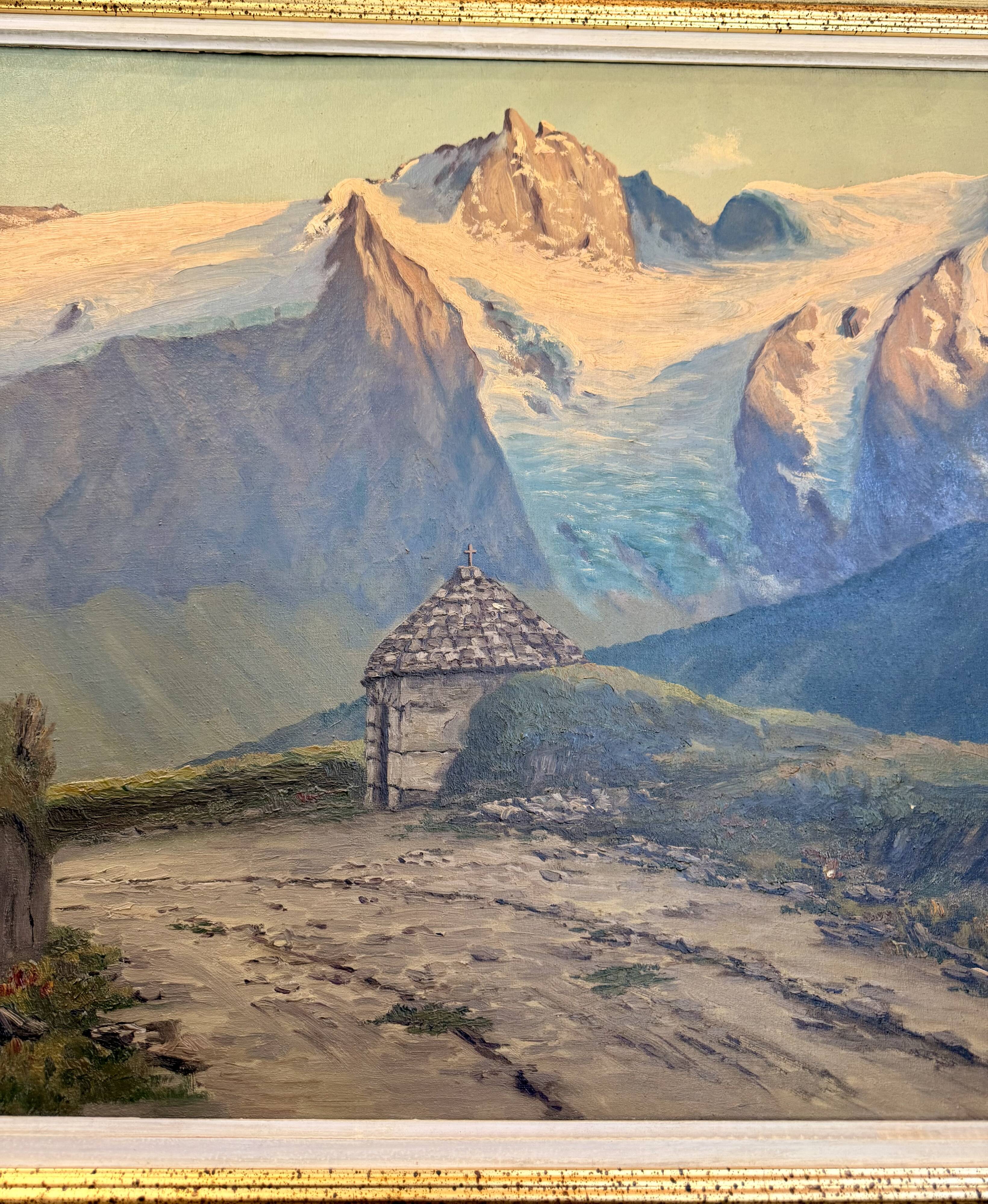 Oil on canvas Lucien Quénard (1902-1995) – Mountain landscape