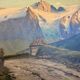Oil on canvas Lucien Quénard (1902-1995) – Mountain landscape