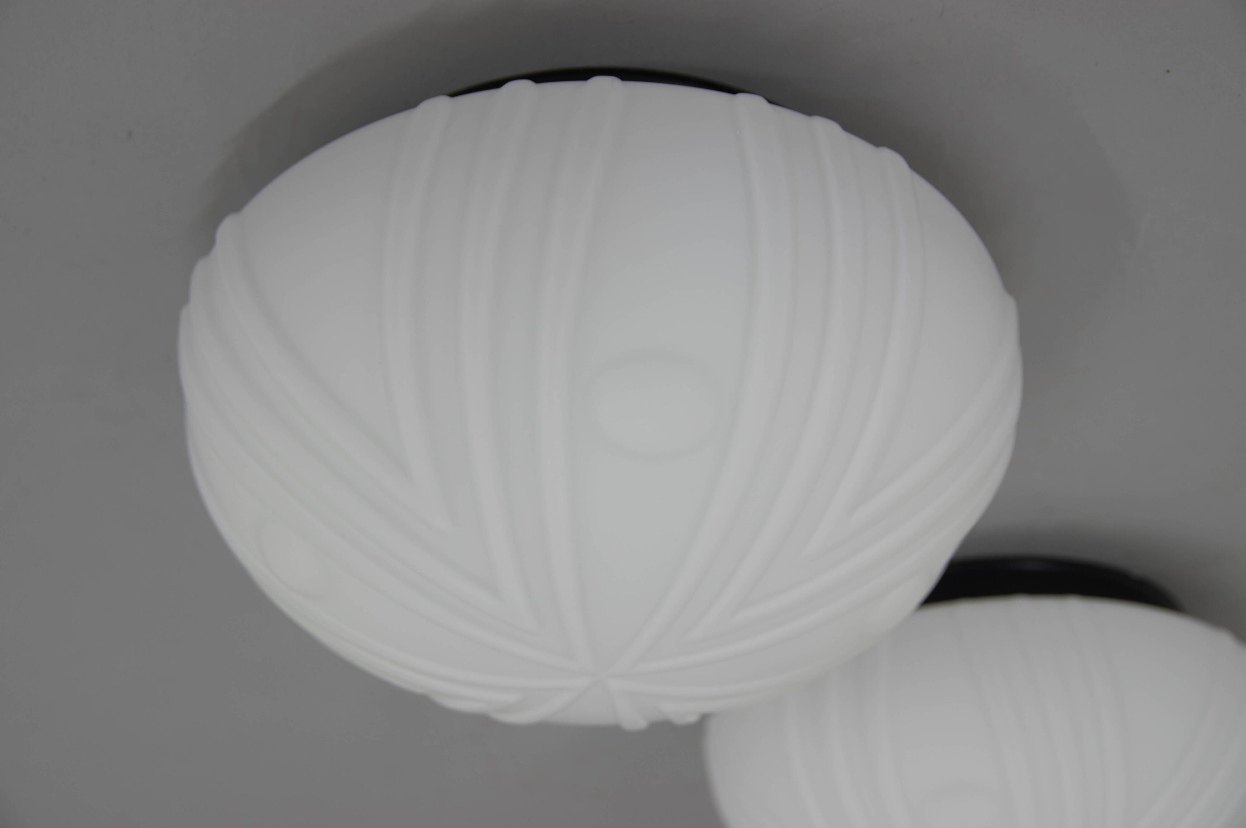 Pair of Mid-Century Flush Mounts, 1990s