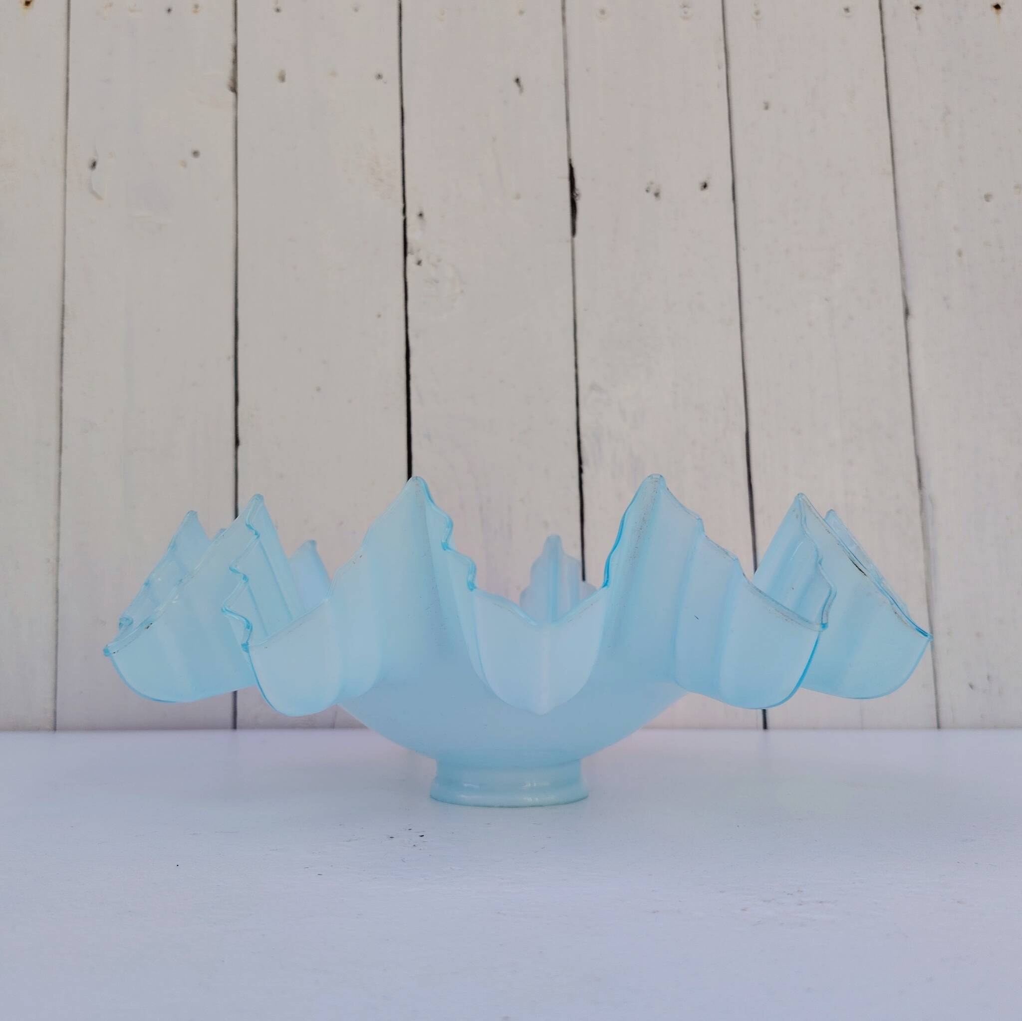 Vintage Blue Opaline Chandelier Lampshade Design