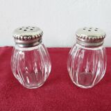 Salt and pepper "CHRISTOFLE" in solid silver in their original box, 1950.