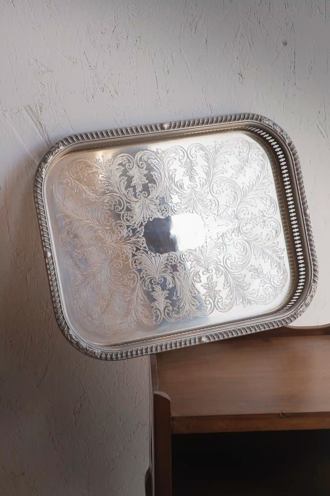 Large silver-plated tray "Mathilde"