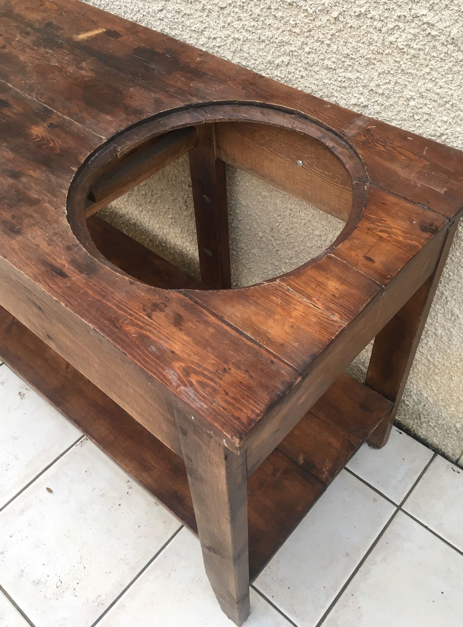 Old solid wood counter