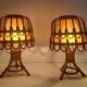 Paire de lampes de chevet en bambou
