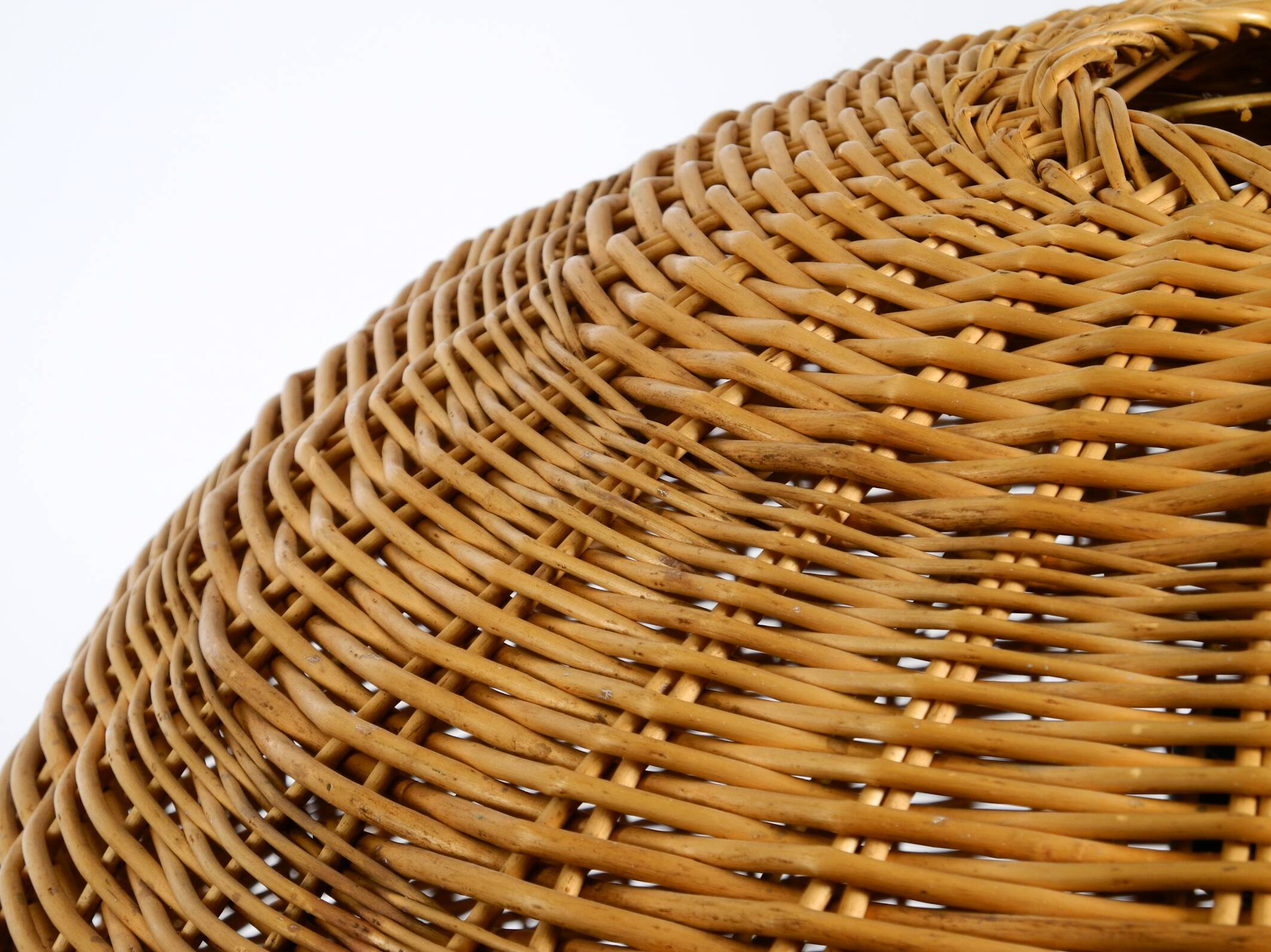 Very rare original XXL rattan ball pendant lamp | Mid Century Modern | Ø 66