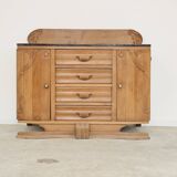 Art Deco wooden and marble sideboard from the 1950s