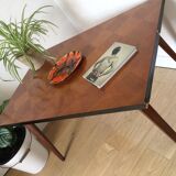 Table basse vintage bois pieds compas