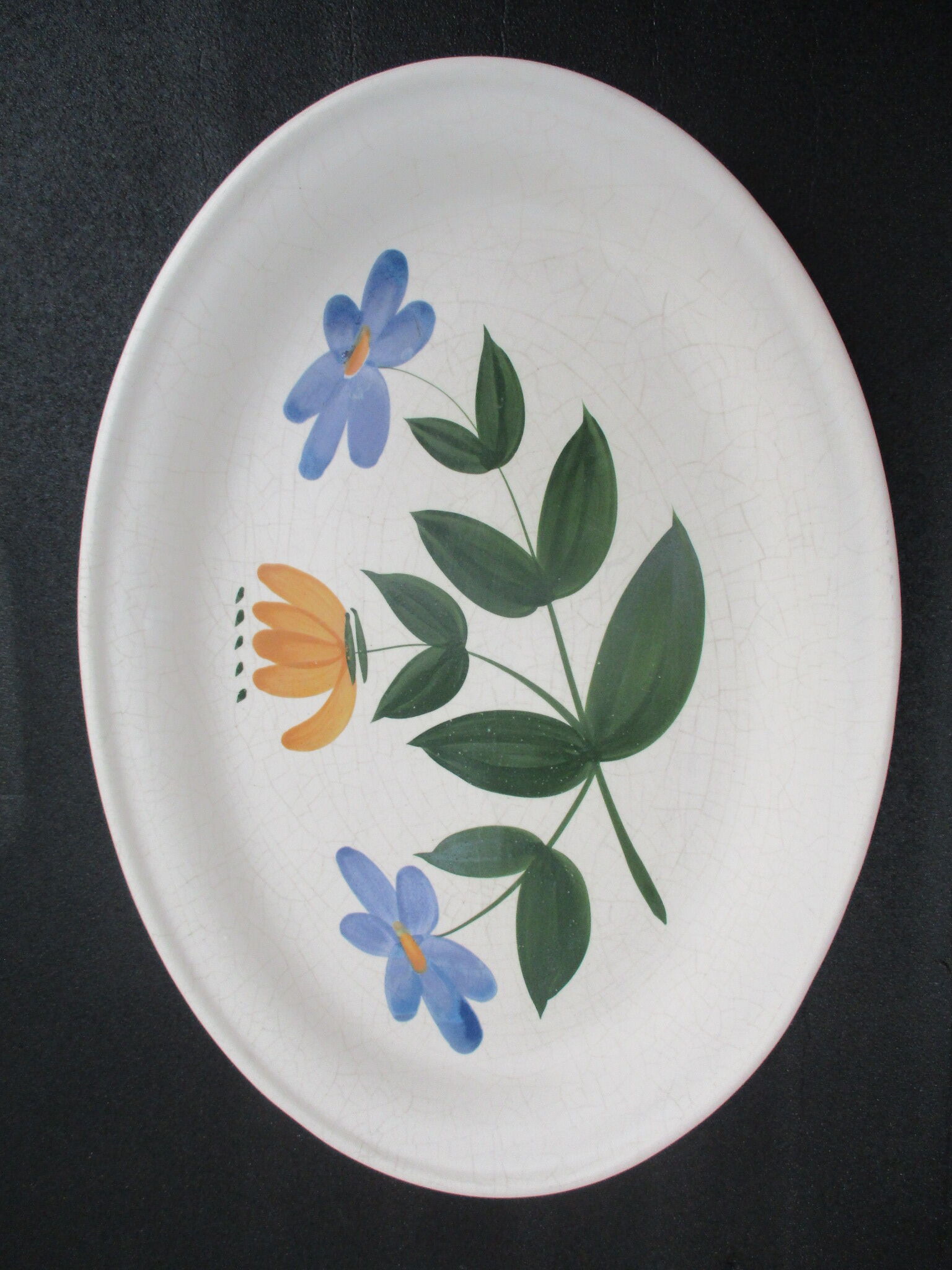 Oval marsh pottery dish