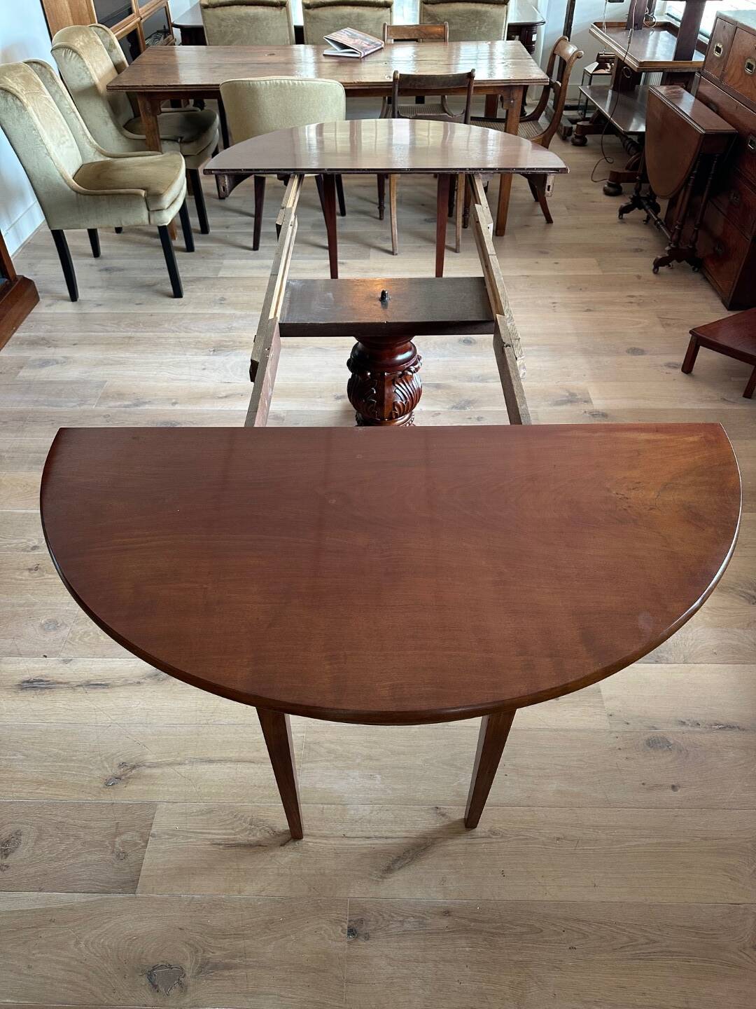 Large antique oval Dutch mahogany table