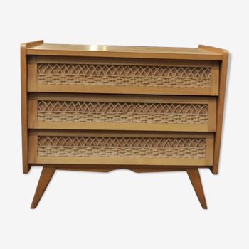 Vintage dresser in rattan 1970