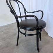 Vintage Thonet Style Dining Chair: Black Bentwood Cane Seat