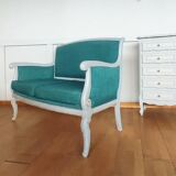 Old Louis Philippe bench / duck blue