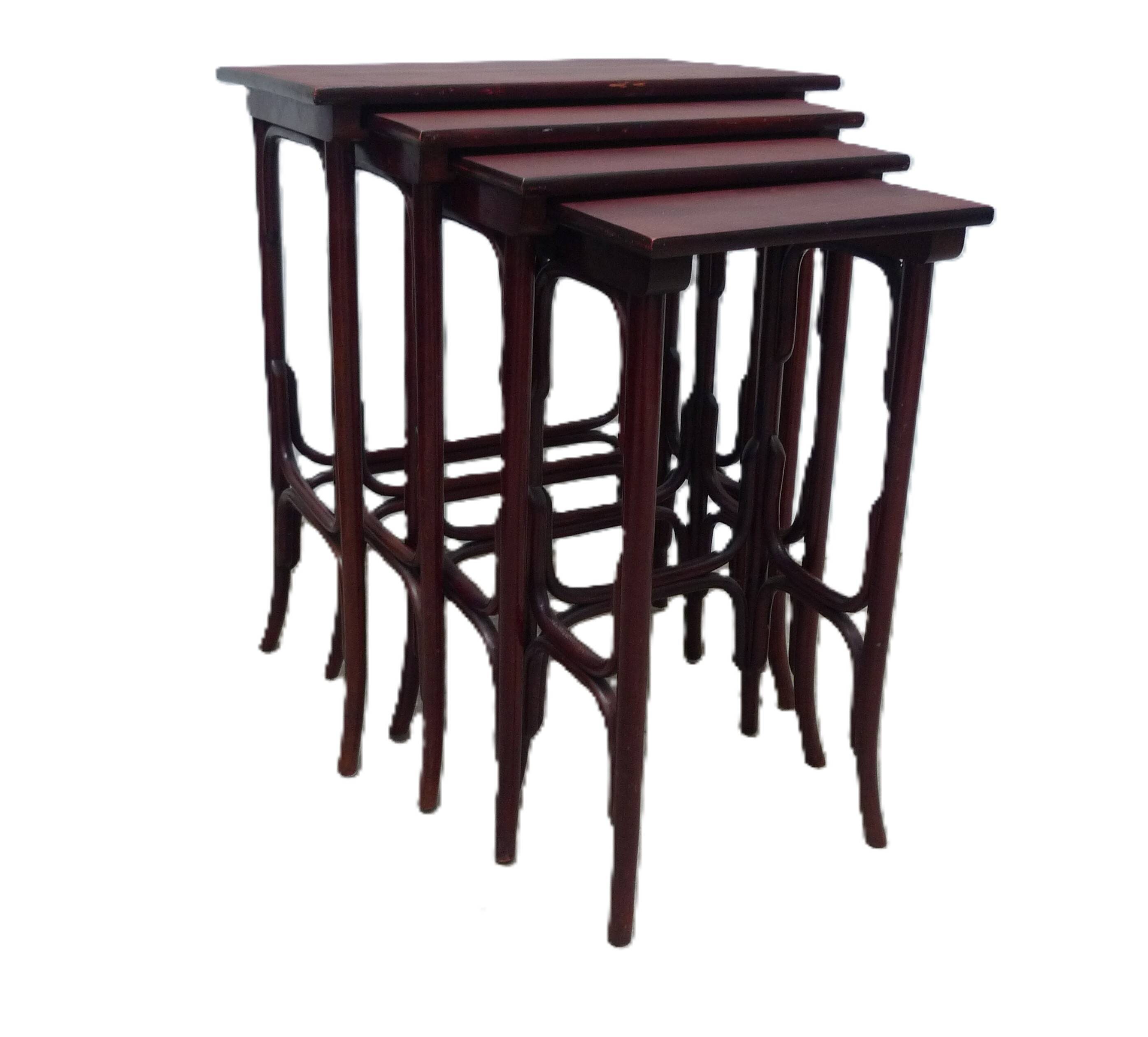 Four Thonet nesting tables.
