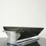 Large pocket in smoked glass and chrome steel, 1930