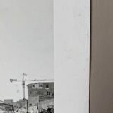 Old photograph "Yaffo clock" black and white numbered paper