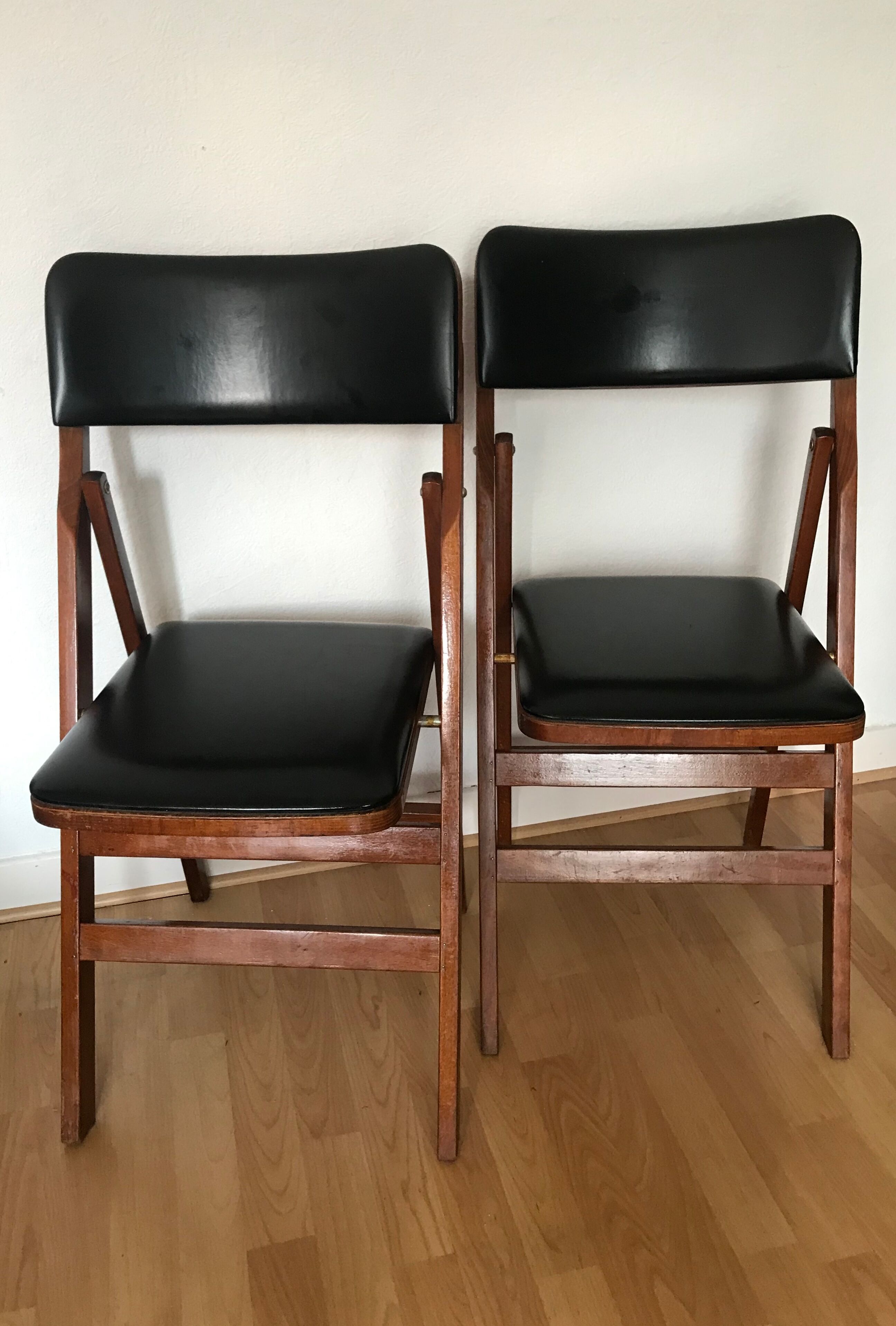 Pair of folding Scandinavian chairs