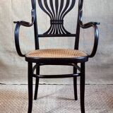 Fischel Jugendstil bistro armchair in curved wood, Thonet period