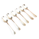 Art Deco Set of 6 forks and 6 large spoons, silver-plated metal, SNO REX