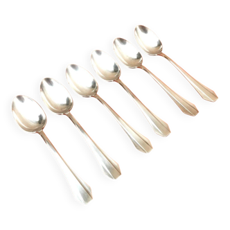 Art Déco Lot 6 fourchettes et 6 grandes cuillères Métal argenté SNO REX