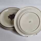 Set of 6 vintage plates in enameled stoneware with abstract decor "Thomas Germany", 26 cm