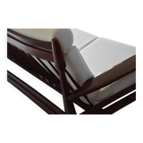 Canapé à dossier haut de style milieu du siècle retapissé