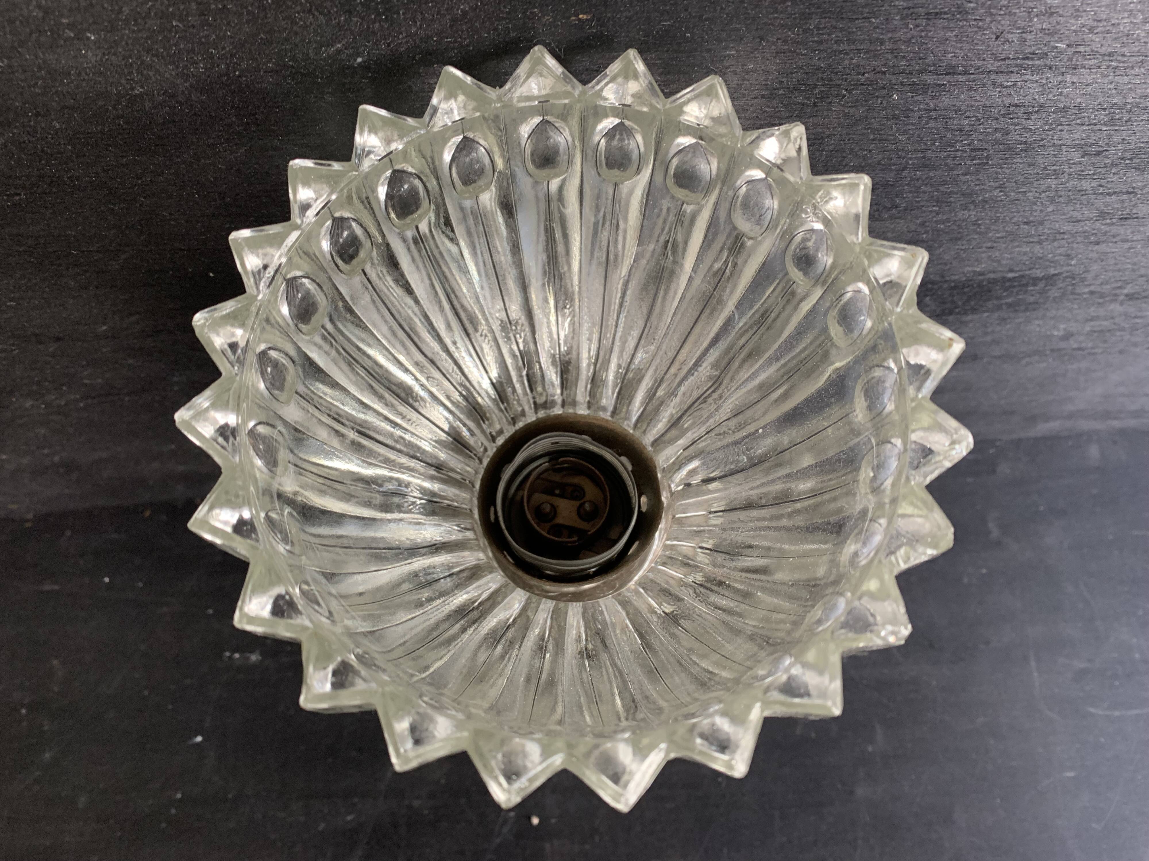 Cut glass and metal ceiling light, 1960s, Germany