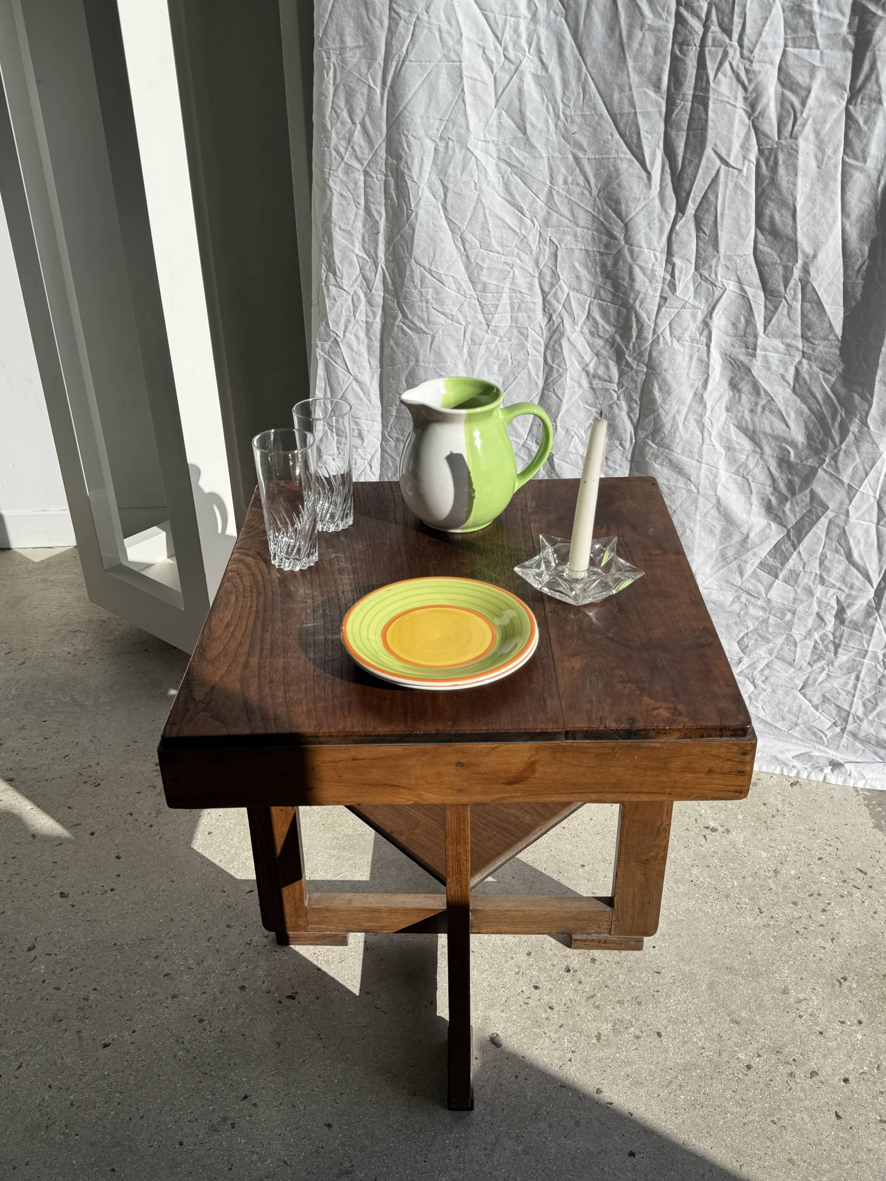 90s white and green ceramic carafe H17 D11