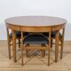 Mid-Century Round Extendable Dining Table and Chairs from McIntosh, 1960s, Set of 5
