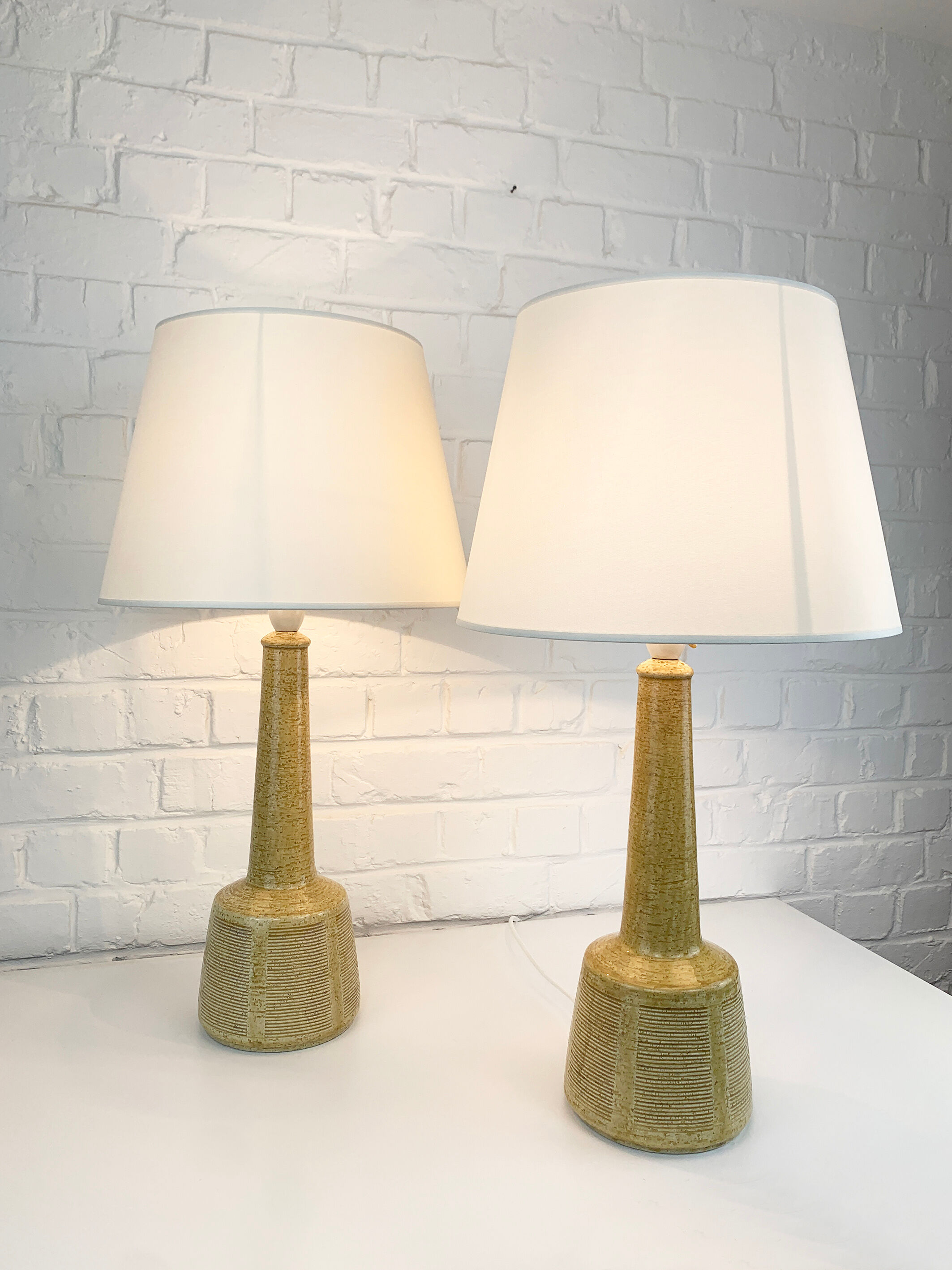 Pair of Ceramic Table Lamps Palshus, Denmark, design Esben Klint for Le Klint
