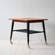 Vintage Scandinavian teak coffee table with castors
