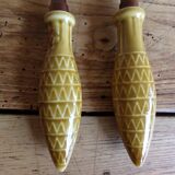 Wood and ceramic salad cutlery