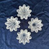 4 vintage crystal candlesticks, flower shape
