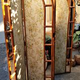 Rattan screen and vintage fabric