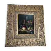 tableau huile sur panneau nature morte