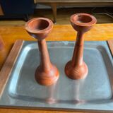 2 bougeoirs scandinaves en bois