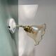 Vintage tulip wall light in amber glass
