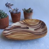 Fake wood dish Vallauris vintage