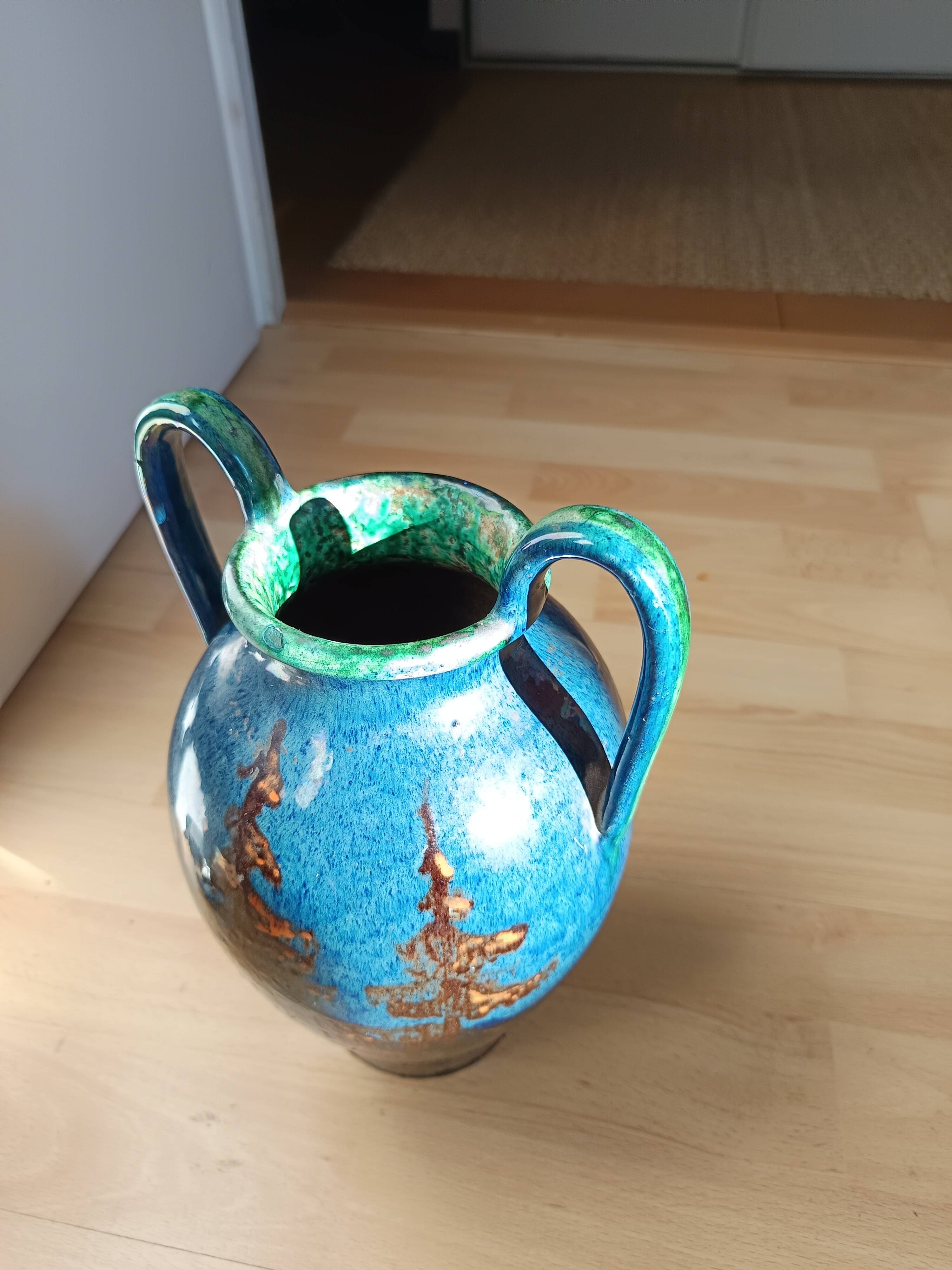 glazed ceramic vase 1920 signed François Sicard Vallauris