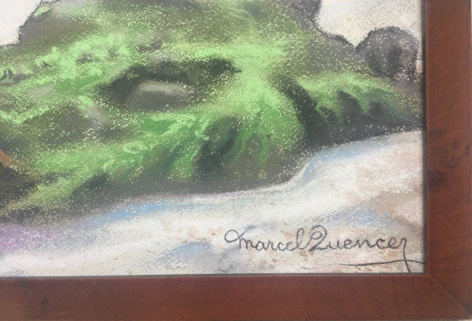 Mountain landscape, 1967. Pastel by Marcel QUENCEZ, 1912-2010.