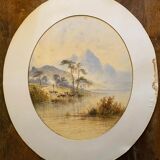 Watercolor paintings "Lucustrene Landscape" Edwin Earp (1851-1945)
