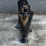 Vallauris Black Ceramic Candle Holder from the 50s
