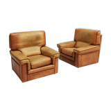 Pair of leather armchairs, 1970