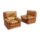 Paire de fauteuils en cuir, 1970