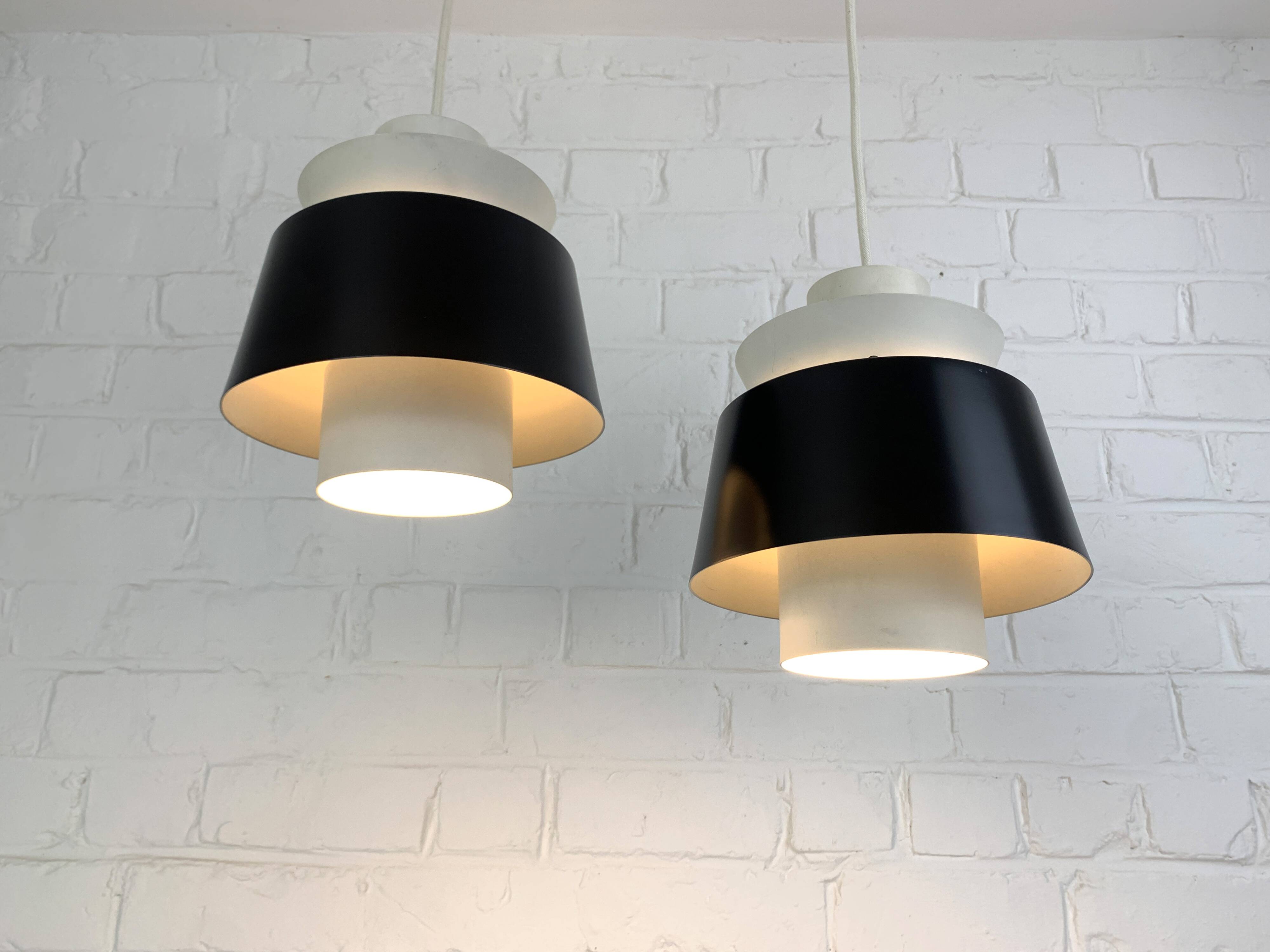 Pair of Tivoli Jørn Utzon pendant lights for Nordisk Solar Denmark, 1950-60s