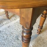 Walnut shutter table with drawer on wheels