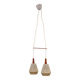 Lampe à suspension vintage à deux abat-jour et teck, 1960 Suède