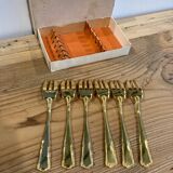 Set of 6 golden dessert forks