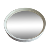 Italian white round mirror from the 70s by Collezione SALC